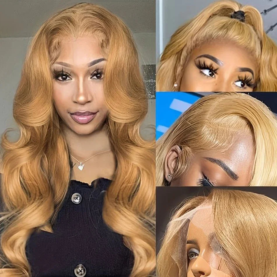 IDHERE #27 Honey Blonde Lace Front Wigs Human Hair 13x4 Body Wave Wigs Human Hair Wig